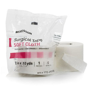 Medical Tape McKesson Perforated Soft Cloth 2 Inch X 10 Yard White NonSterile