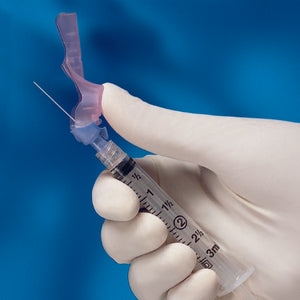 Syringe with Hypodermic Needle Eclipse™ 21 Gauge Detachable Needle Hinged Safety Needle