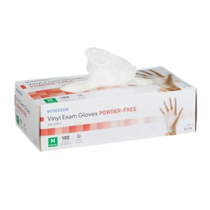 Exam Glove McKesson NonSterile Vinyl Standard Cuff Length Smooth Clear Not Chemo Approved