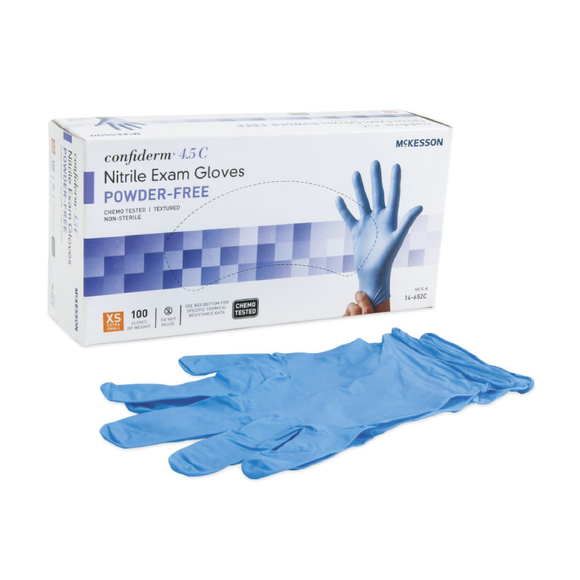 Exam Glove McKesson Confiderm® 4.5C Nitrile Standard Cuff Length Textured Fingertips