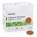 Adhesive Spot Bandage McKesson 1 Inch Round Tan Sterile 100 Per Box Adhesive Bandages McKesson Fabric 