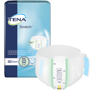 Unisex Adult Incontinence Brief TENA® Stretch™ Super 3X-Large Disposable Heavy Absorbency