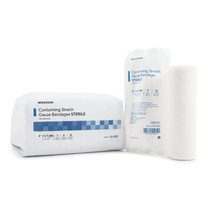 Conforming Bandage McKesson Polyester 6 Inch X 4-1/10 Yard Roll Shape Sterile