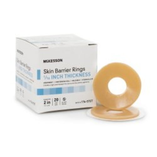 176-5727 > Skin Barrier Ring McKesson Moldable Adhesive Universal Size Flange Universal Hydrocolliod Shape-to-Fit 2 Inch Diameter X 1/16 Inch Thickness, 160/CS