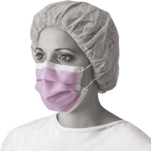 Procedure Mask Anti-fog Foam Pleated Earloops One Size Fits Most Purple NonSterile ASTM Level 3 Adult