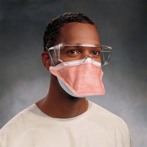 Particulate Respirator / Surgical Mask FluidShield N95 Flat Fold Elastic Strap Small Orange NonSterile