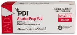 Alcohol Prep Pad PDI® 70% Strength Isopropyl Alcohol Individual Packet Sterile