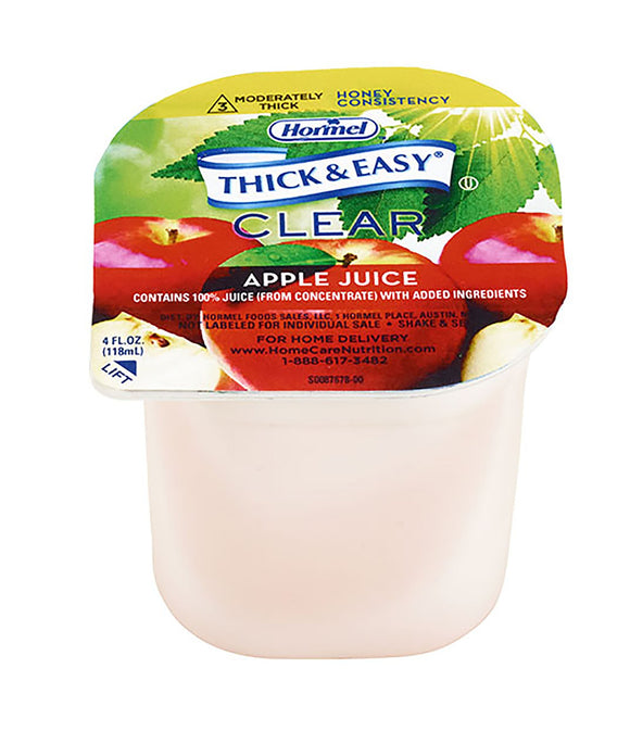 Thickened Beverage Thick & Easy® 4 oz. Portion Cup Apple Juice Flavor Ready to Use Honey Consistency