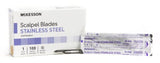 Surgical Blade McKesson Brand Stainless Steel/ Carbon Steel Sterile Disposable Individually Wrapped