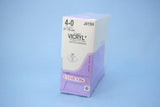 Suture with Needle Coated Vicryl™ Absorbable Undyed Braided Polyglactin 910 Size 4-0 27 Inch Suture 1-Needle 26 mm 1/2 Circle Taper Point Needle Ethicon J415H 36/BX Sutures Ethicon 